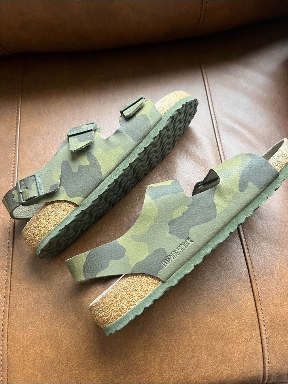 Birkenstock Milano Birko Flor Sandals Mens Size 12 EU 45 Desert Soil Camo Green - Picture 6 of 10
